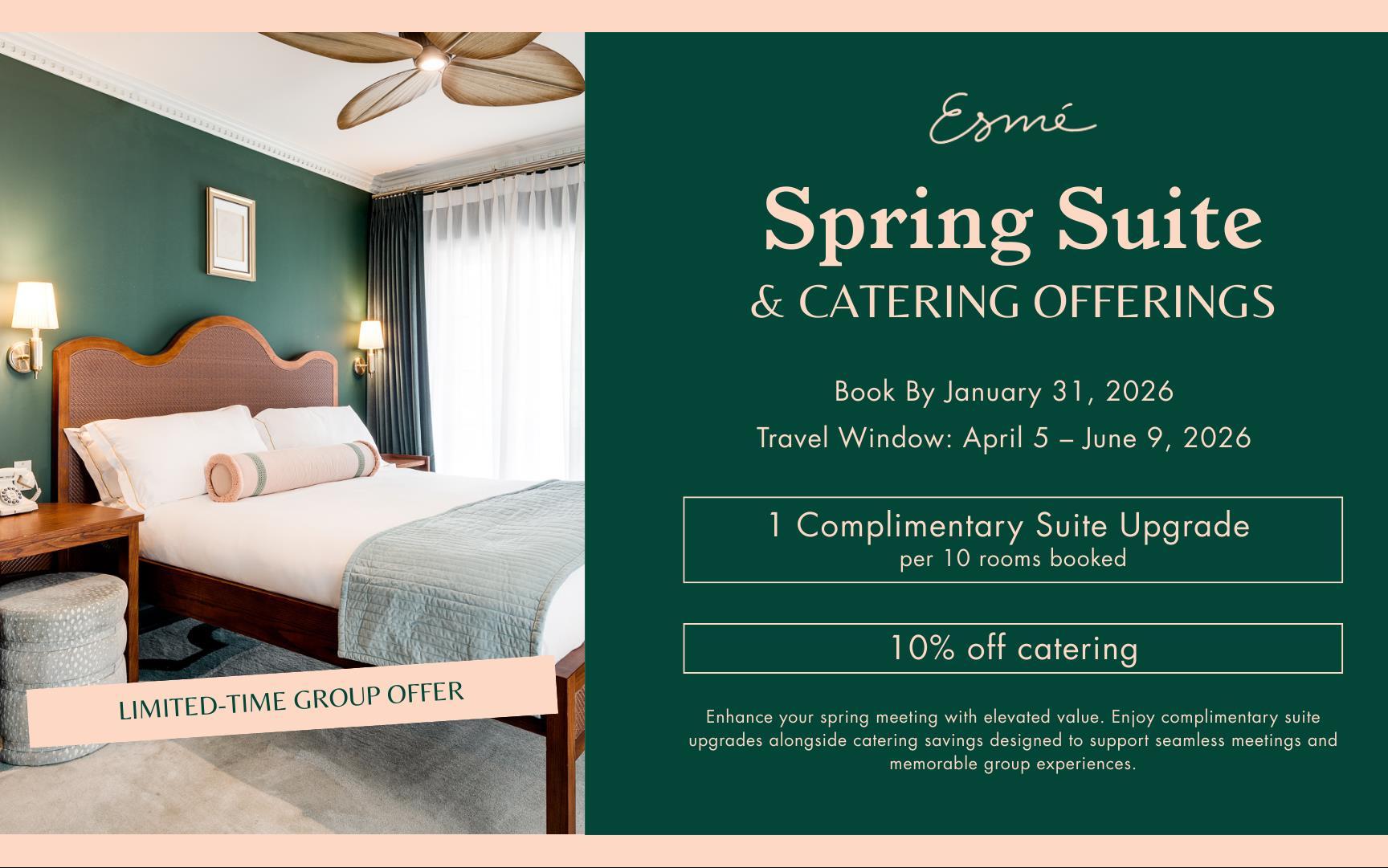 Imagen de promoción Spring Suite & Catering Offerings