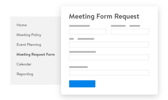 Customizable meeting request form with reporting