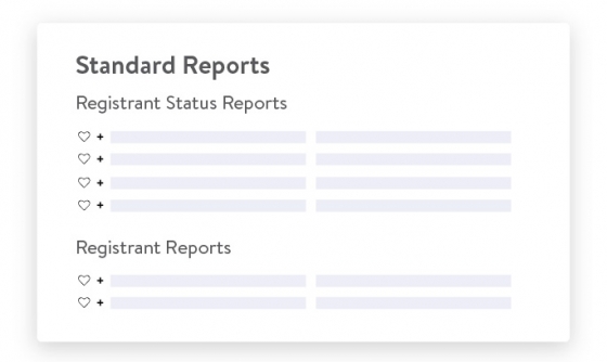 Track event data using standard and custom reports